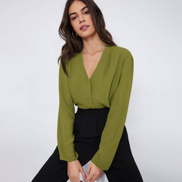 

Fold Pleated Solid Top, Olive green