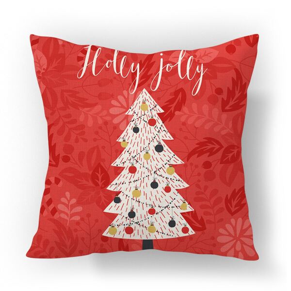 

Christmas Tree Print Outdoor Waterproof Cushion Cover Without Filler, Multicolor