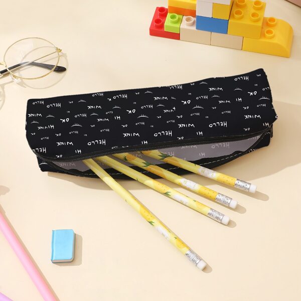 

Letter Graphic Pencil Case, Black and white
