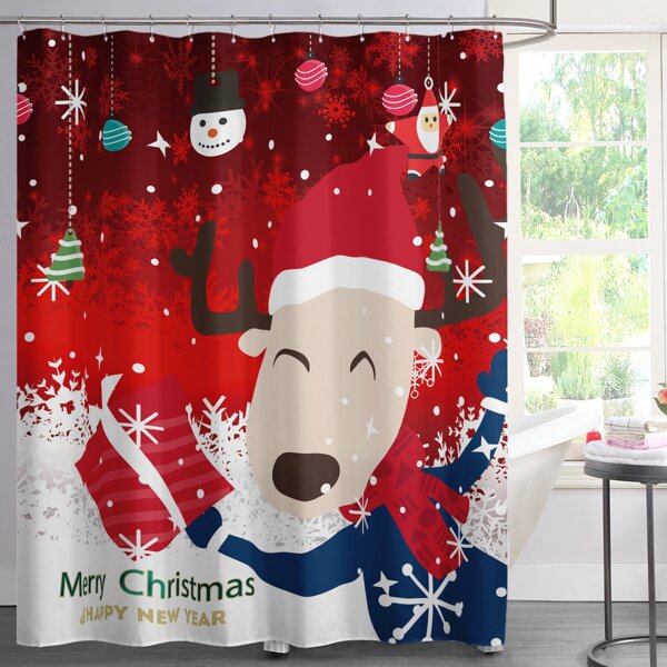 

Christmas Print Shower Curtain, Multicolor