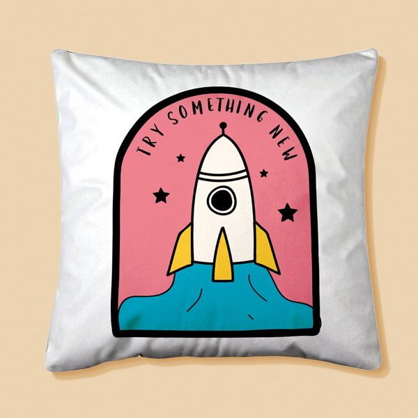 

Rocket Print Cushion Cover Without Filler, Multicolor