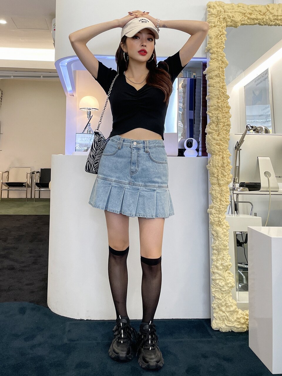 Sweetheart Neck Ruched Front Crop Knit Top Summer,Fall Clothes Cute Tops