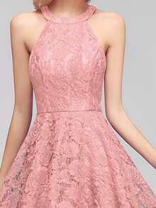 BABYONLINE D.R.E.S.S. High Low Hem Lace Overlay Dress - Dusty Pink - View 3
