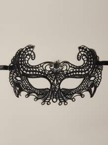 Gói 4 mặt nạ mắt ren trang phục Halloween - màu đen - Xem 3