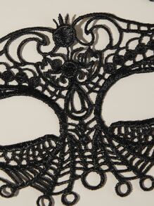 Gói 4 mặt nạ mắt ren trang phục Halloween - màu đen - Xem 4