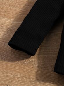 Young Girl Ripped Raw Cut Denim Overall & Tee - Multicolor - View 6