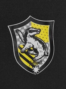 Harry Potter Shein 男性 ジャケット ロゴ 文字グラフィック カンガルーポケット ドローストリング フード付き