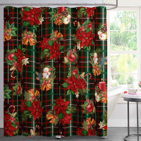 

Christmas Flower Print Shower Curtain, Multicolor