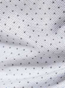 Manfinity Mode 男士全印花纽扣衬衫，秋季款 - 白色 - 查看 4