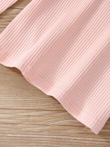 SHEIN 少女泡泡袖t恤和格子褲 - 彩色 - 查看 3