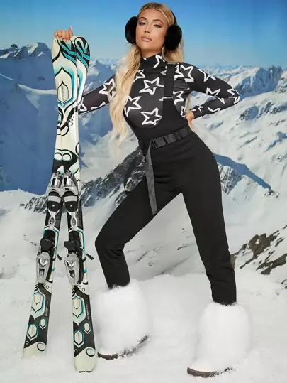 SHEIN ICON Overol con hebilla con cinturón sin camiseta