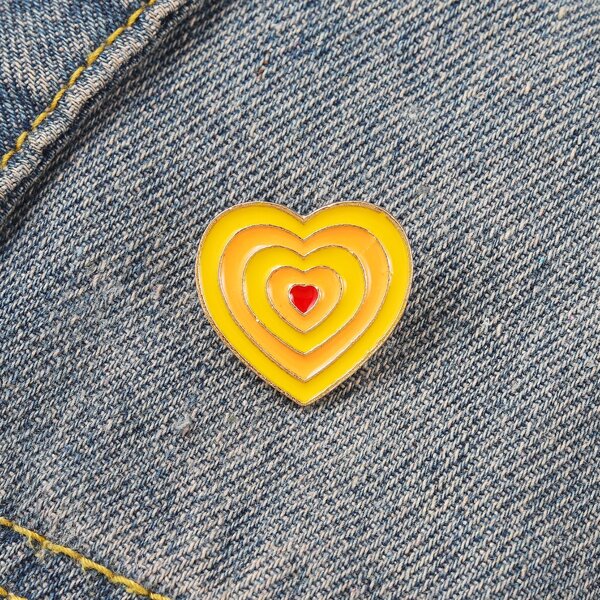 

Heart Design Brooch, Yellow