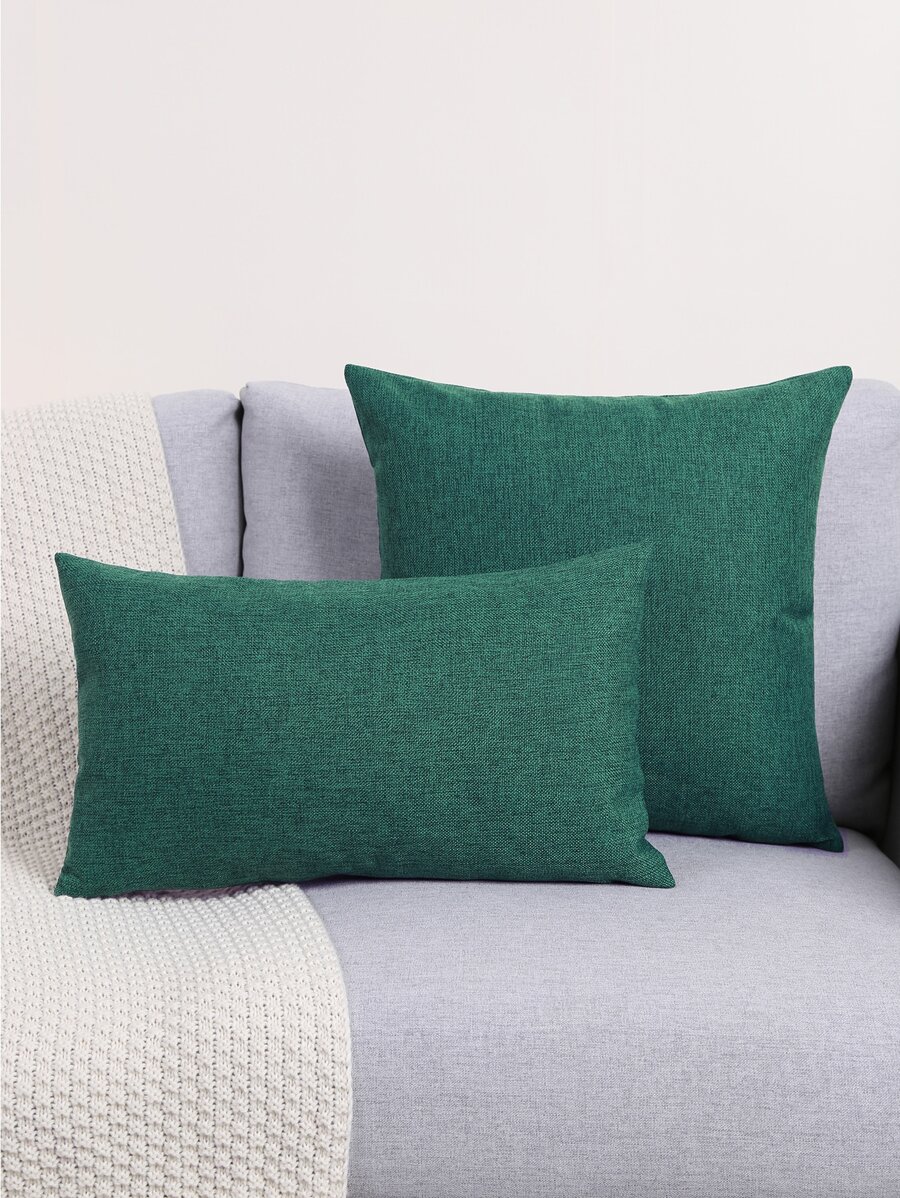 1pc Solid Cushion Cover Without Filler, Simple Throw Pillow Case