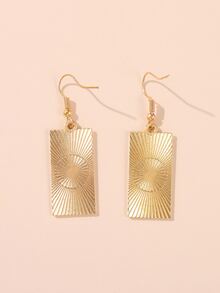 Chinese Character Decor Earrings - Red - View 3