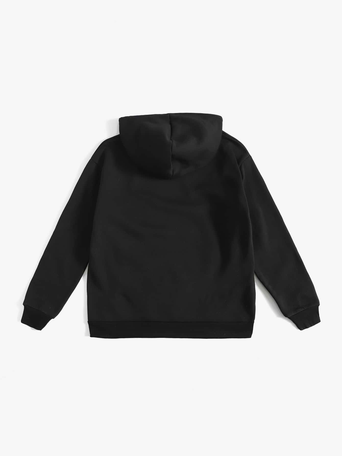 Cordão Bolso Simples ocasional Suéter - Preto - Visão 2