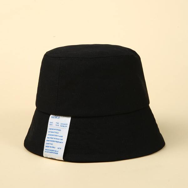 

Letter Label Bucket Hat, Black