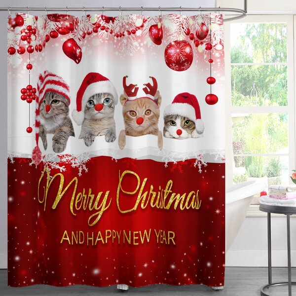 

Christmas Print Shower Curtain, Multicolor