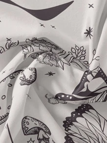 Butterfly & Flower Print Tapestry - Multicolor - View 2