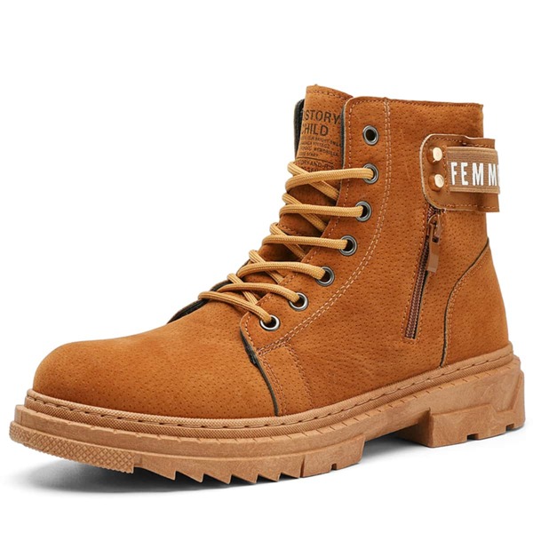 

Men Letter Graphic Lace-up Front Boots, Brown