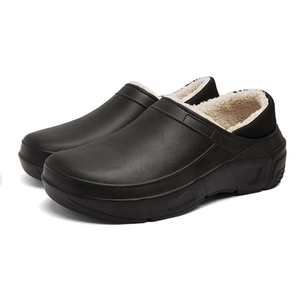

Men Minimalist Plush Inside Home Slippers, Black