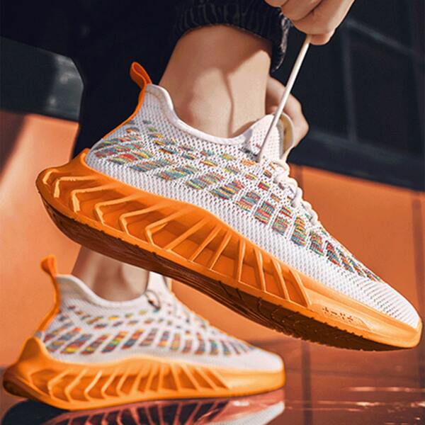 

Men Lace Up Front Running Shoes, Orange