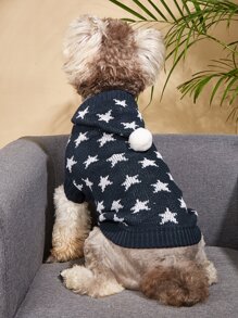 2 chiếc quần áo cho chó có mũ và họa tiết ngôi sao, áo len giữ ấm cho thú cưng - Nhiều màu - Xem 1