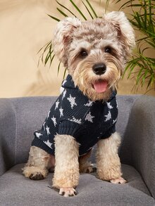 2 chiếc quần áo cho chó có mũ và họa tiết ngôi sao, áo len giữ ấm cho thú cưng - Nhiều màu - Xem 6
