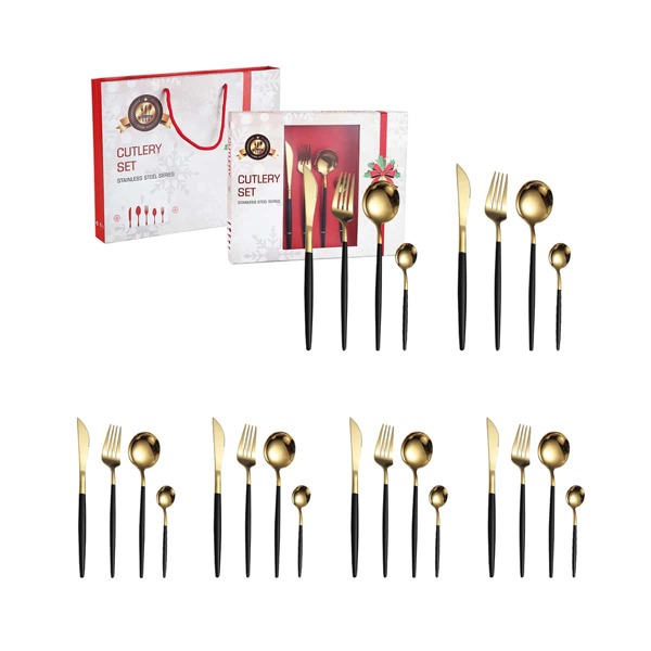 

24pcs Stainless Steel Cutlery Set, Multicolor