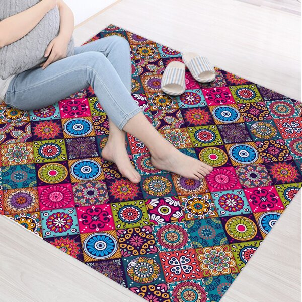 

1pc Mandala Pattern Floor Sticker, Multicolor