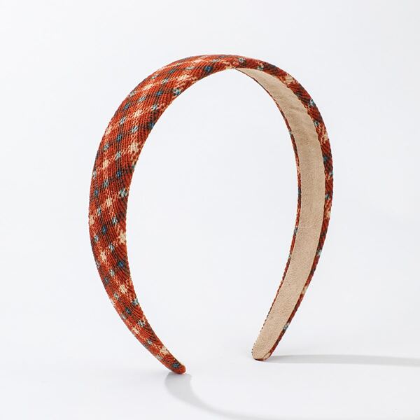 

Plaid Print Headband, Burgundy