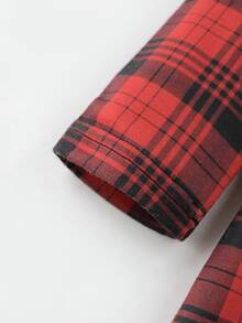 Toddler Girls Tartan Print Button Front Dress - Multicolor - View 3