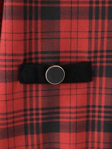 Toddler Girls Tartan Print Button Front Dress - Multicolor - View 4