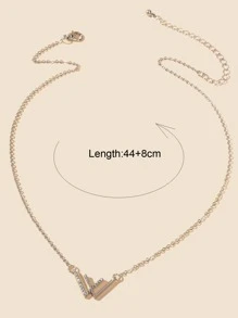 Rhinestone Letter Pendant Necklace
