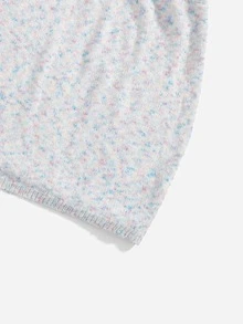 Plus Size Space Dye Cardigan & Knit Skirt - Multicolor - View 3