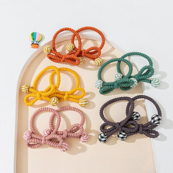 

10pcs Toddler Girls Knot Design Hair Tie, Multicolor