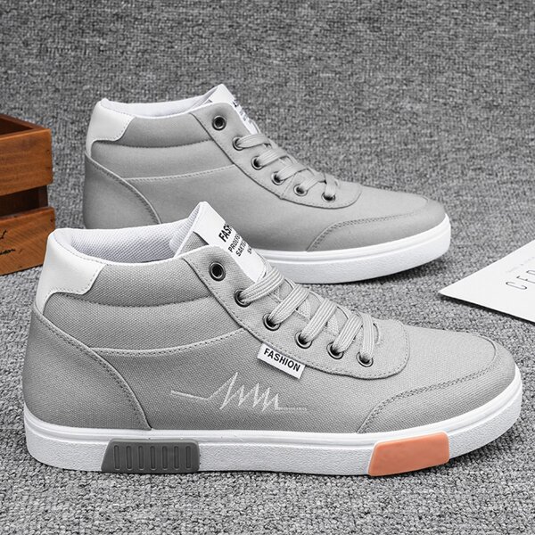 

Men Minimalist High Top Skate Shoes, Grey