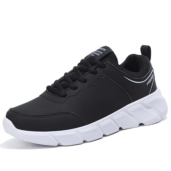 

Men Two Tone Letter Patch Running Shoes, Black