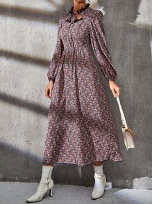 Đầm viền lá sen Họa tiết hoa Boho - Nhiều màu - Xem 1