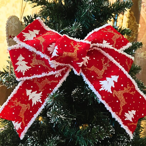 

1pc Christmas Tree Bow Decoration, Multicolor