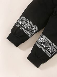 Baby Boy Paisley Print Sweatshirt & Joggers - Black - View 6