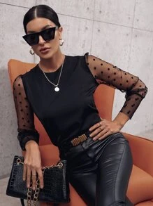 Xyvia Áo sơ mi lưới Dobby, Áo dài tay - màu đen - Xem 3