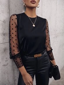 Xyvia Áo sơ mi lưới Dobby, Áo dài tay - màu đen - Xem 5