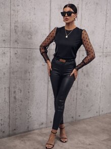 Xyvia Áo sơ mi lưới Dobby, Áo dài tay - màu đen - Xem 6