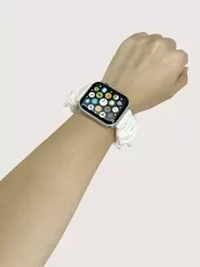 1pc Faux Pearl Decor Thiết kế Scrunchie Apple Watch Band Apple Watch Strap Band Apple Watch Strap Band Apple Watch Strap Strap Band, Apple Watch Band Apple Watch Strap Band Apple Watch Strap Band Apple Watch Strap Band 49/45/44/42/41/40/38mm Tương thích với Apple Watch Band Apple Watch Strap Band Apple Watch Band Apple Watch Strap Strap Ultra/SE 8/7/6/5/4/3/2/1 - trắng - Xem 4