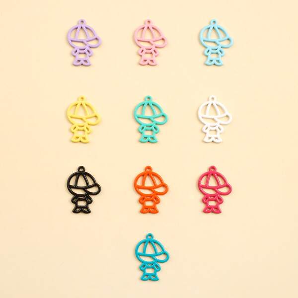 

10pcs Cartoon DIY Jewelry Charm, Multicolor