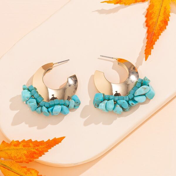 

Bead Decor Earrings, Multicolor