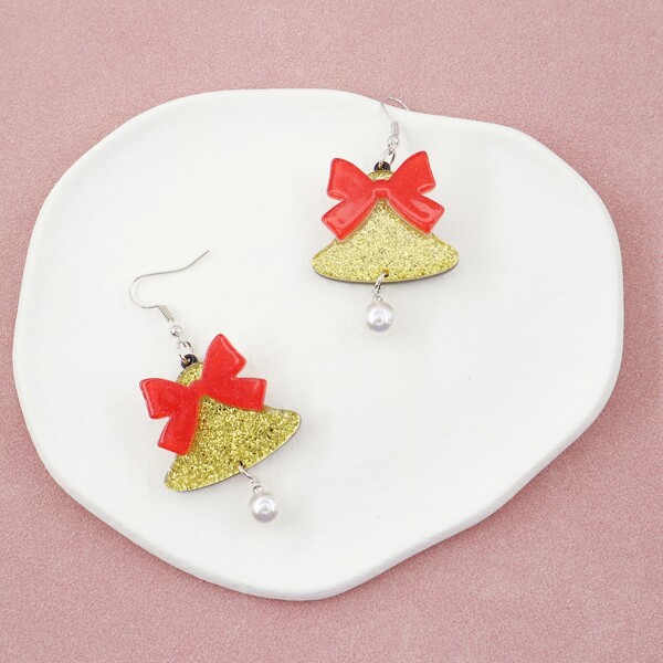 

Christmas Bell Design Earrings, Multicolor