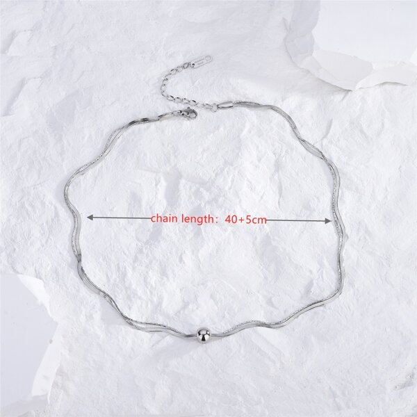 

Minimalist Layered Necklace, Silver