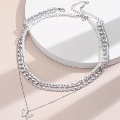 2入組蝴蝶吊墜項鍊