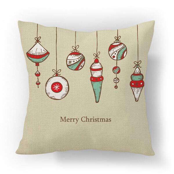

Christmas Pattern Outdoor Waterproof Cushion Cover Without Filler, Multicolor